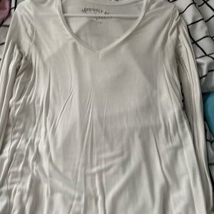 white long sleeve v neck